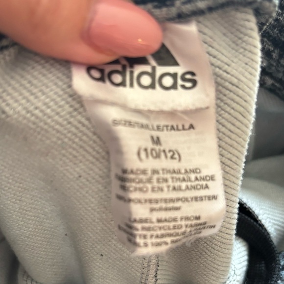 Adidas track pants with large logo gray size youth medium 10/12 - Picture 3 of 4